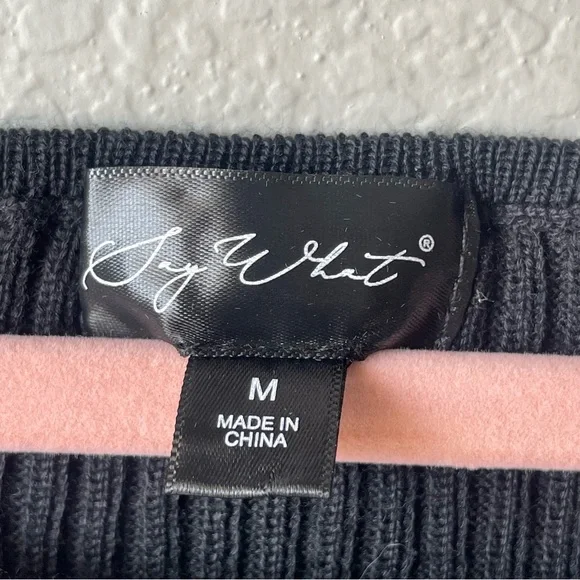 Say What? Black Long Sleeve Ribbed Bodycon Dress - Picture 3 of 6